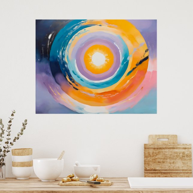 Cosmic Vortex: Solar Embrace Poster (Kitchen)
