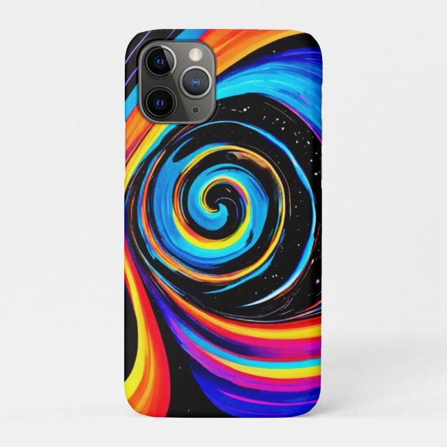 Cosmic Vortex Swirl in Neon Hues Case-Mate iPhone Case (Back)