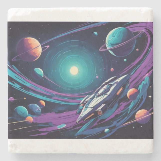 Cosmic Voyage Stone Coaster (Front)