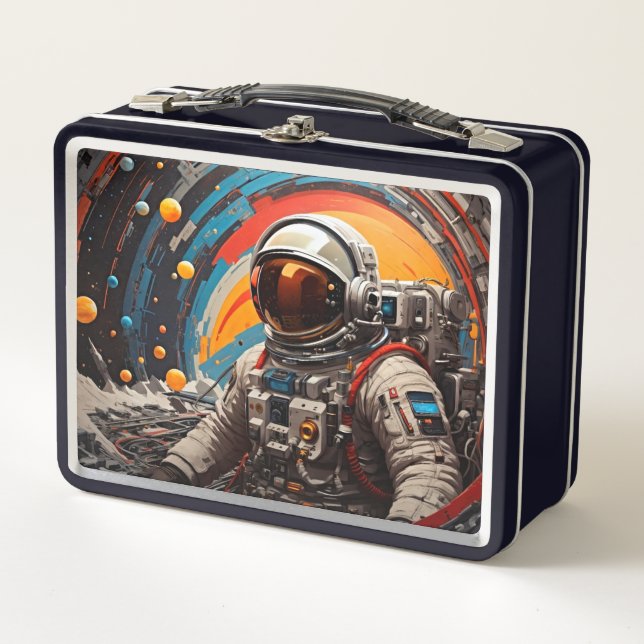 Cosmic Voyager - Astronaut  Metal Lunch Box (Front)