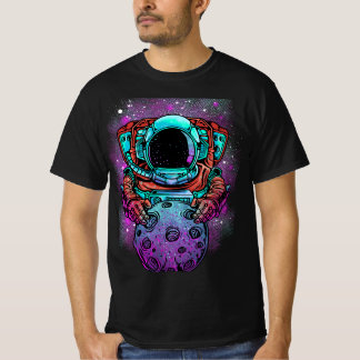 "Cosmic Voyager Tee – Astronaut & Moon Retro Sci-F