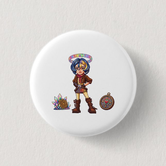Cosmic Voyager: The Celestial Tim 3 Cm Round Badge (Front)