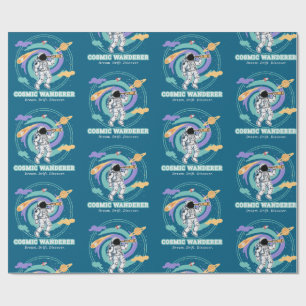 Cosmic Wanderer Astronaut Telescop Wrapping Paper