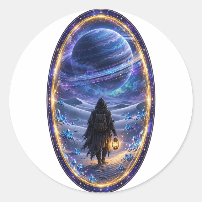 Cosmic Wanderer Classic Round Sticker (Front)