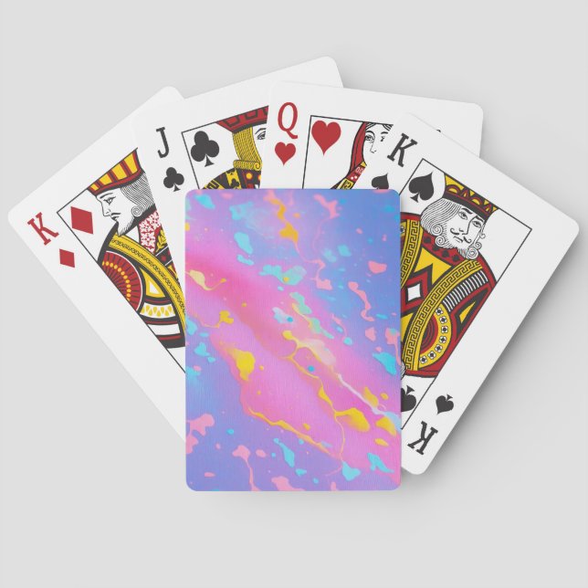 Cosmic Watercolour Abstract Paint Playing Cards (Back)