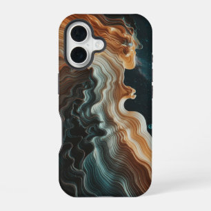 Cosmic Waves Abstract iPhone 16 Case