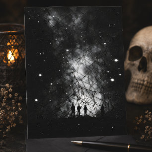 Cosmic Web Starry Universe Silhouette Art Postcard