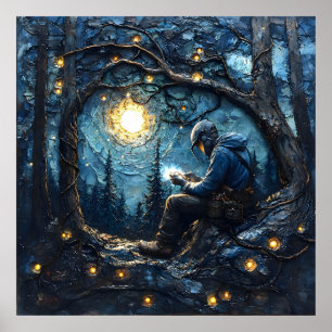 Cosmic Welder Art–Starry Night Welding Masterpiece Poster