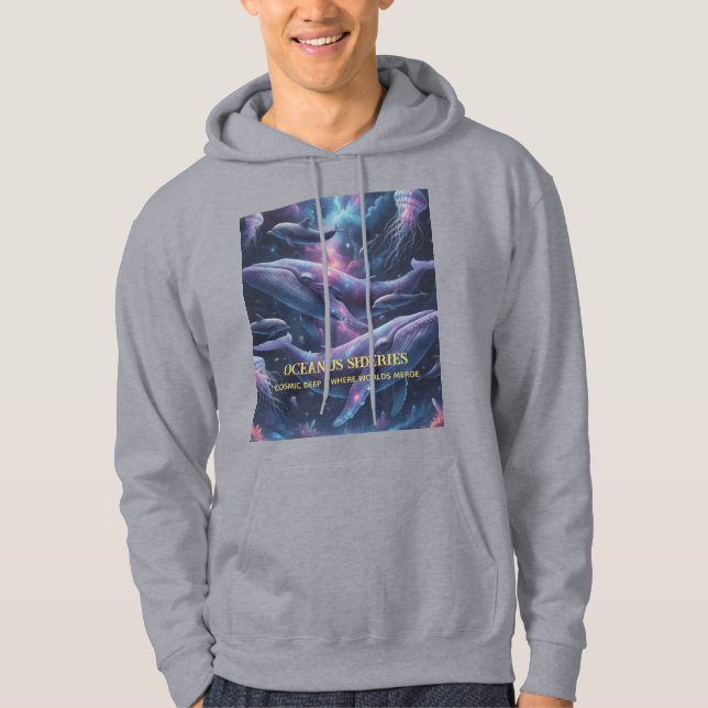 Cosmic Whale Galaxy Ocean Hoodie (Front)