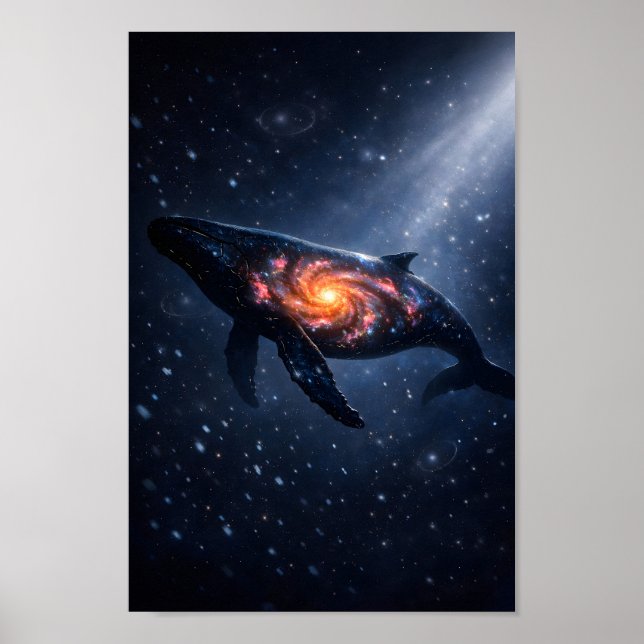 Cosmic Whale Galaxy Wall Art Poster (Front)