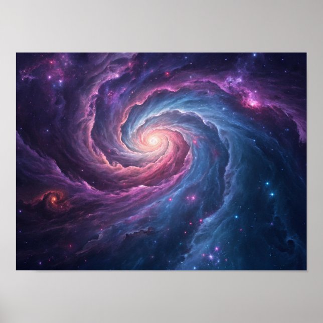 Cosmic Whirlpool: A Swirling Nebula of Stars Poster (Front)