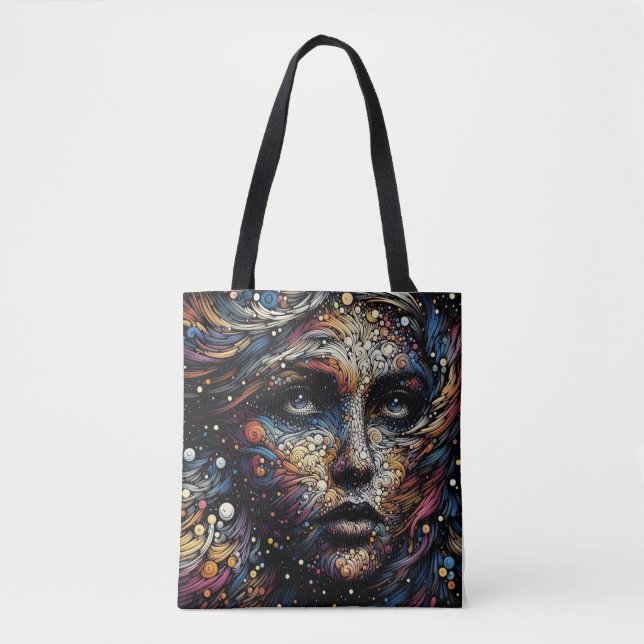 "Cosmic Whirls of the Soul" Tote Bag (Front)