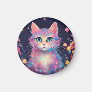 Cosmic Whiskers- Cat Painting  Magnet
