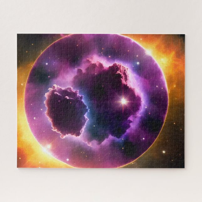 Cosmic Window into Another Purple Galaxy Dimension Jigsaw Puzzle (Horizontal)