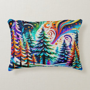 Cosmic Winter Forest Decorative Cushion