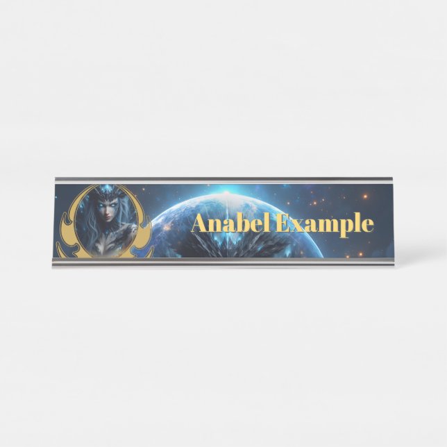Cosmic Witch – Born from the Star Sphere Desk Name Plate (Front)