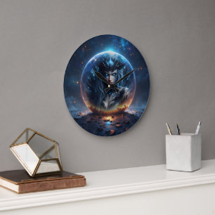 Cosmic Witch – Born from the Star Sphere. Large Clock