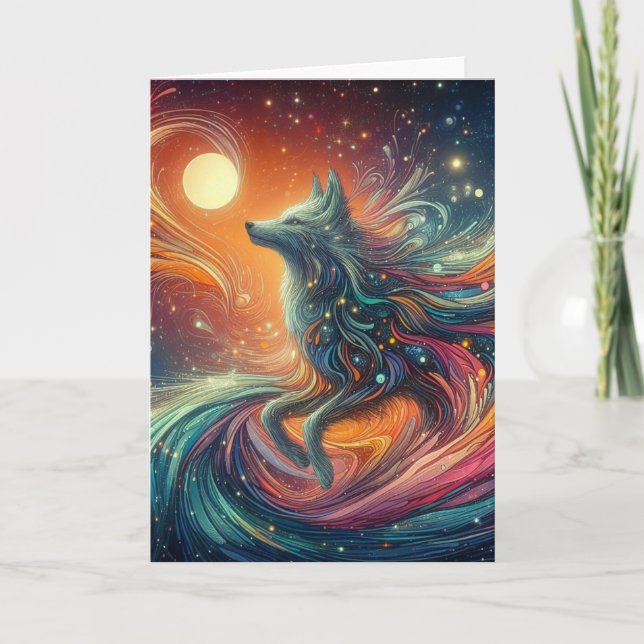 Cosmic Wolf All Occasion Card (Front)