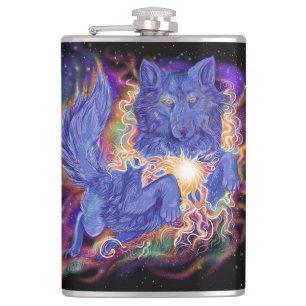 Cosmic Wolf Hip Flask