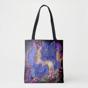Cosmic Wolf Tote Bag
