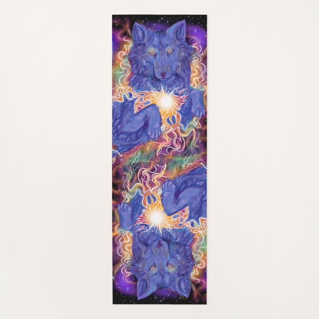 Cosmic Wolf Yoga Mat (Front)