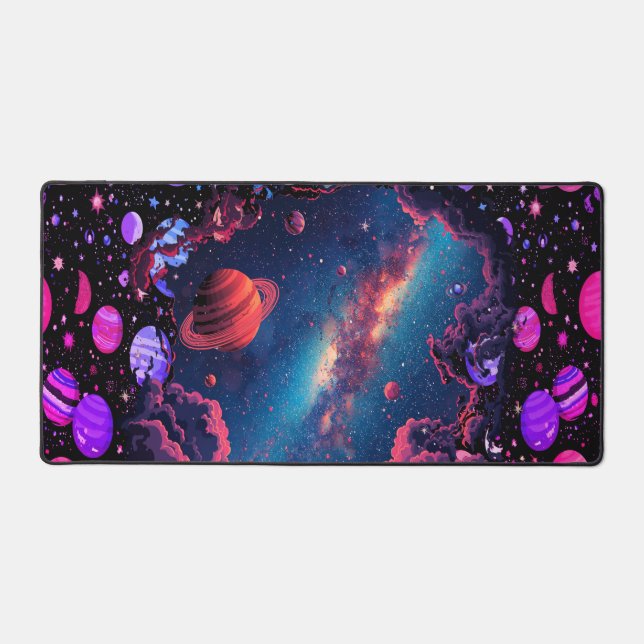 Cosmic Workspace Desk Pad  Nebula, Planets  (Front)