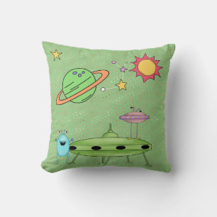 Cosmic World Aliens and UFO Cushion