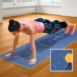 Cosmic Yoga Poses and Phrases Blue Yoga Mat<br><div class="desc">This is a yoga mat that features abstract figures in various yoga poses. The design has a spiritual and cosmic feel to it. Add your own phrases or affirmations or use the ones already in the design: Breathe, Calm, and Balance. Create a peaceful space and use this mat at the...</div>