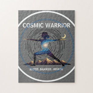 Cosmic Yoga Warrior   Galaxy Body Pose Jigsaw Puzzle