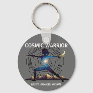 Cosmic Yoga Warrior   Galaxy Body Pose Key Ring
