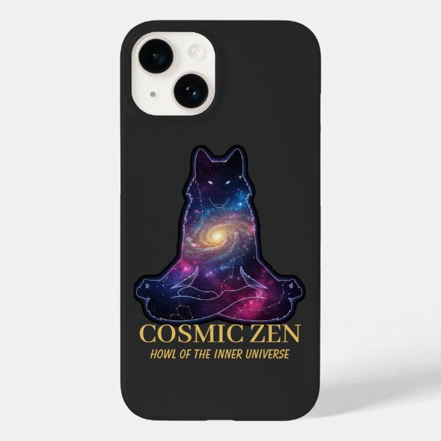 Cosmic Zen Wolf – Meditating Galaxy Spirit Animal  Case-Mate iPhone Case (Back)