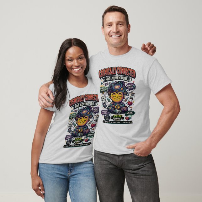 Cosmically Connected Zen Vibes Adventure Graphic T-Shirt (Unisex)