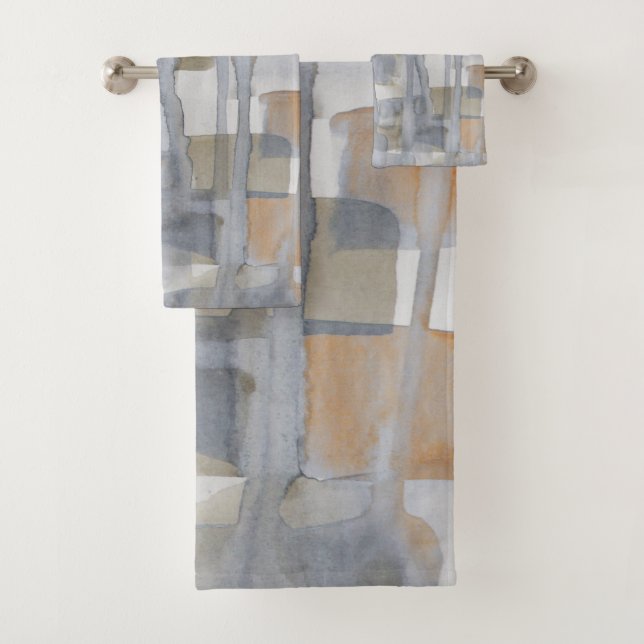 Cosmo Cosmopolitan Watercolor Abstract Print Bath Towel Set (Insitu)