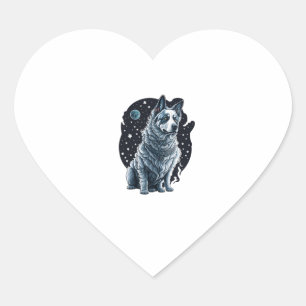 Cosmo Dog Astronaut Dog Space Dog Heart Sticker