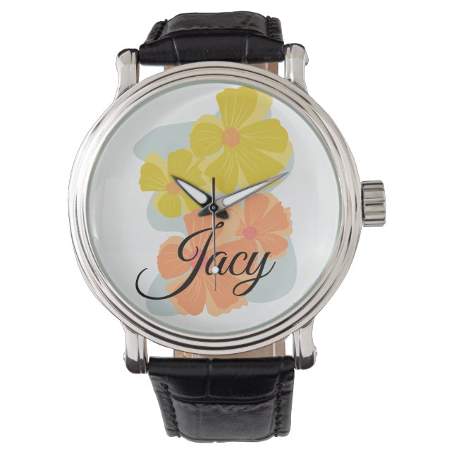 Cosmo Floral Script Name Mothers Day Watch (Front)