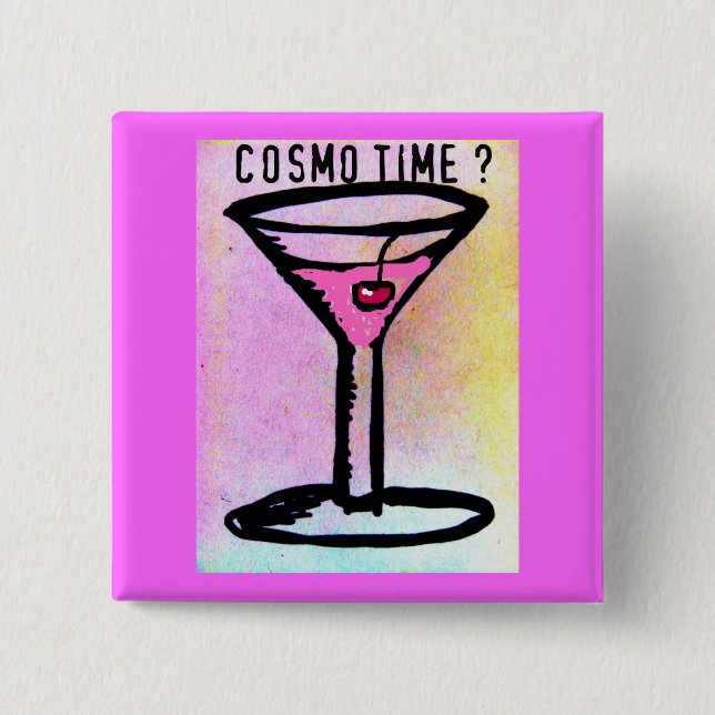 COSMO TIME PASTEL PRINT by Jill 15 Cm Square Badge (Front)