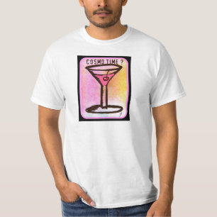 COSMO TIME PINK MARTINI PRINT T-Shirt