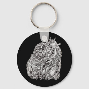 Cosmographic Head by Brian Benson Key Ring