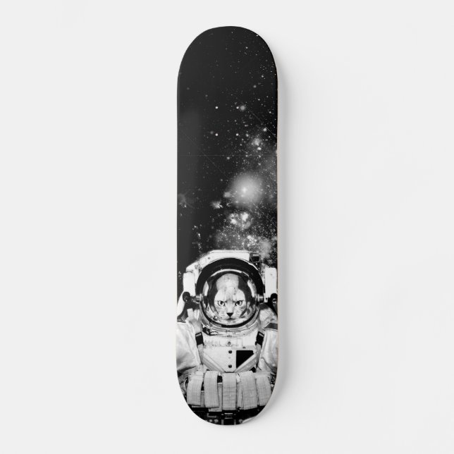 Cosmonaut Cat Skateboard Deck (Front)