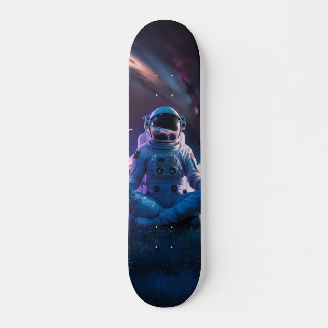 Cosmonaut Sitting on a Planet Skateboard (Front)