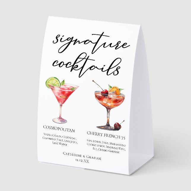 Cosmopolitan Cherry French 75 Cocktails Menu (Front)