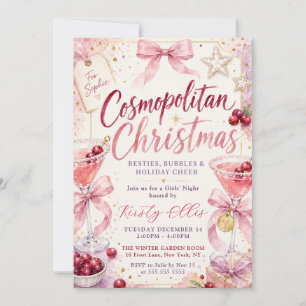 Cosmopolitan Christmas Besties Celebration Invitation