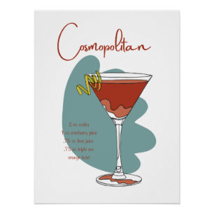 Cosmopolitan Cocktail Art Print Stylish Wall Art
