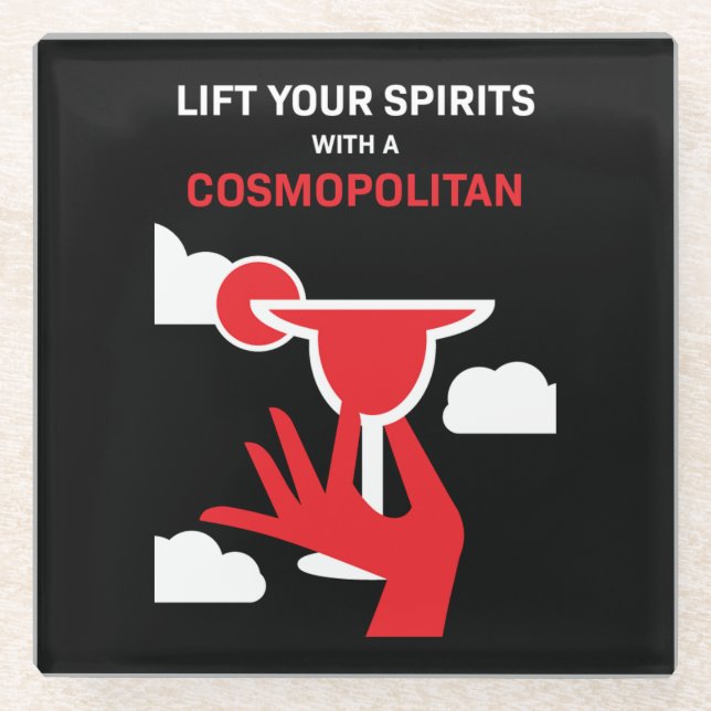 Cosmopolitan Cocktail Drink Glass Coaster (Front)