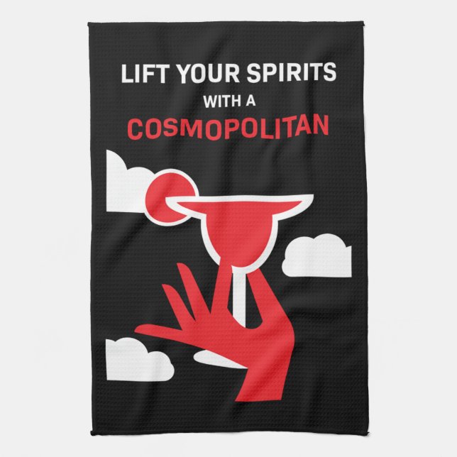 Cosmopolitan Cocktail Drink Tea Towel (Vertical)
