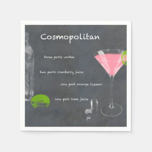 Cosmopolitan Cocktail Recipe Napkin