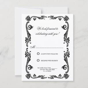 Cosmopolitan Flourish and Swirls RSVP Invitation