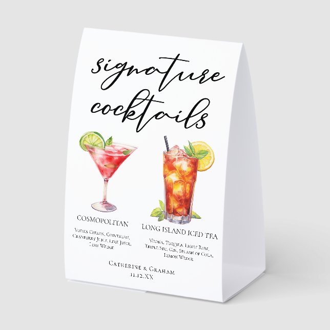 Cosmopolitan Long Island Signature Cocktails Menu (Front)