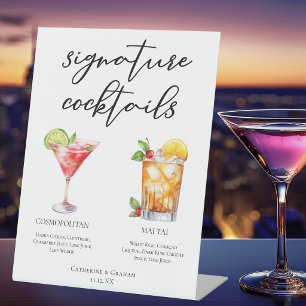 Cosmopolitan Mai Tai Signature Cocktails Menu Pedestal Sign