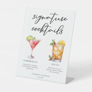 Cosmopolitan Mai Tai Signature Cocktails Menu Pedestal Sign